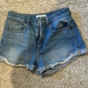 PacSun Distressed Blue Jean Mom Shorts